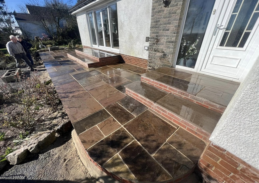 Indian Sandstone Patio & Steps - Pembrokeshire