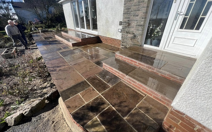 Indian Sandstone Patio & Steps - Pembrokeshire